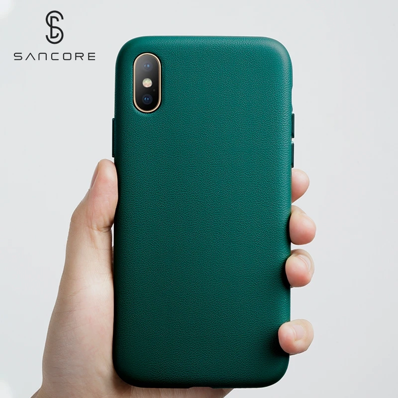 Najtaniej SanCore dla iPhone X Xs Max etui na telefon skóra moda telefon komórkowy pełna ochrona NAPPA Business Premium Shell luksusowa ze skóry bydlęcej