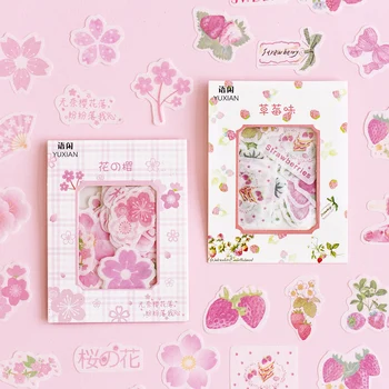 

40 pcs/pack Kawaii Stationery Sticker Set Pink Strawberry Flamingo Diy Decorative Stickers For Scrapbooking Album Planner Diary