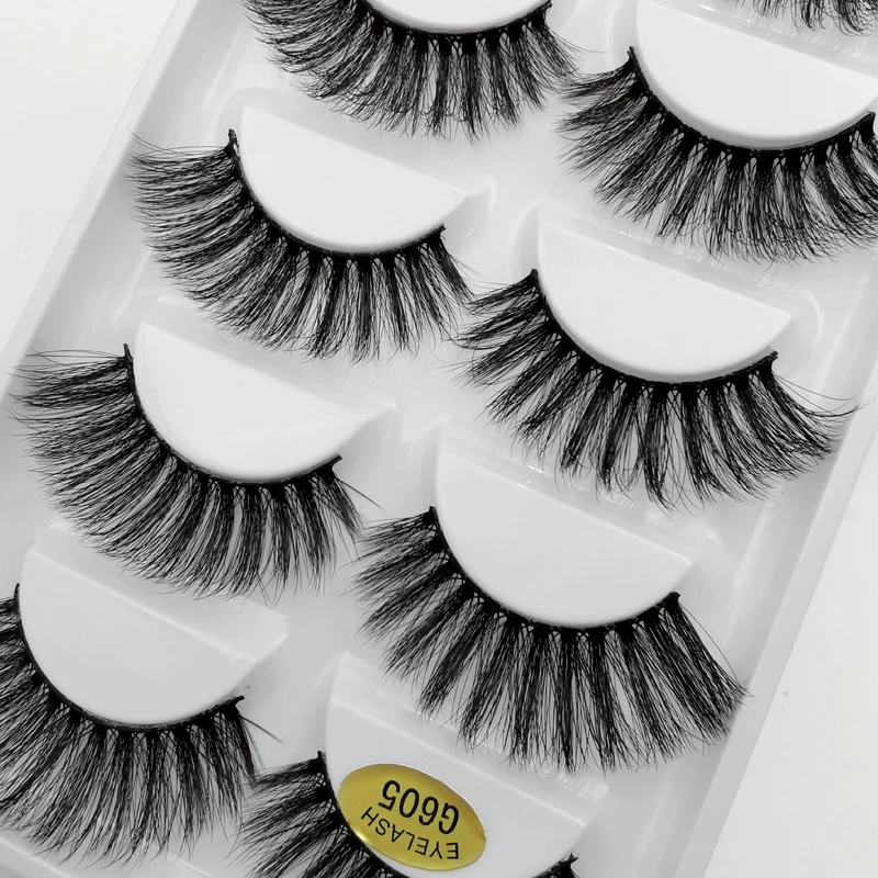 

YSDO 5 Pairs 3D Mink EyeLashes Dramatic Natural Hair False EyeLash Wispy Volume EyeLashes Thick Faux Cilios Fluffy Lashes