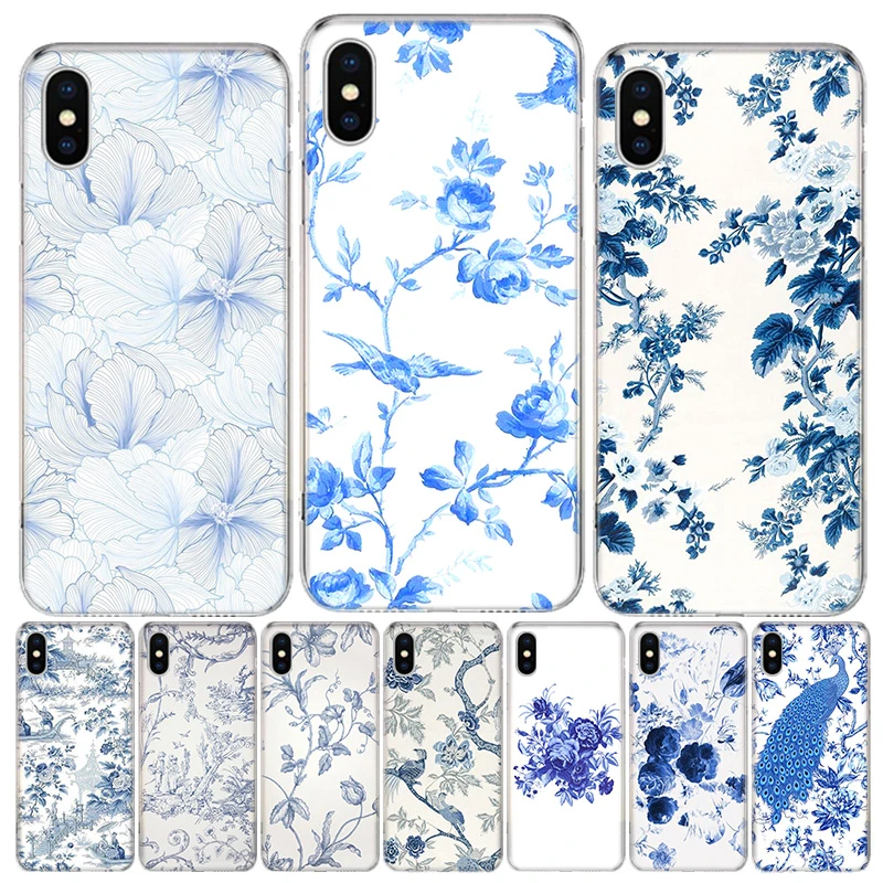 Blue And White Porcelain Phone Case For Iphone 12 Mini 11pro Max Xs 8 7 6 6s Plus X 5 5s Se Xr Se Cover Shell Coque Phone Case Covers Aliexpress