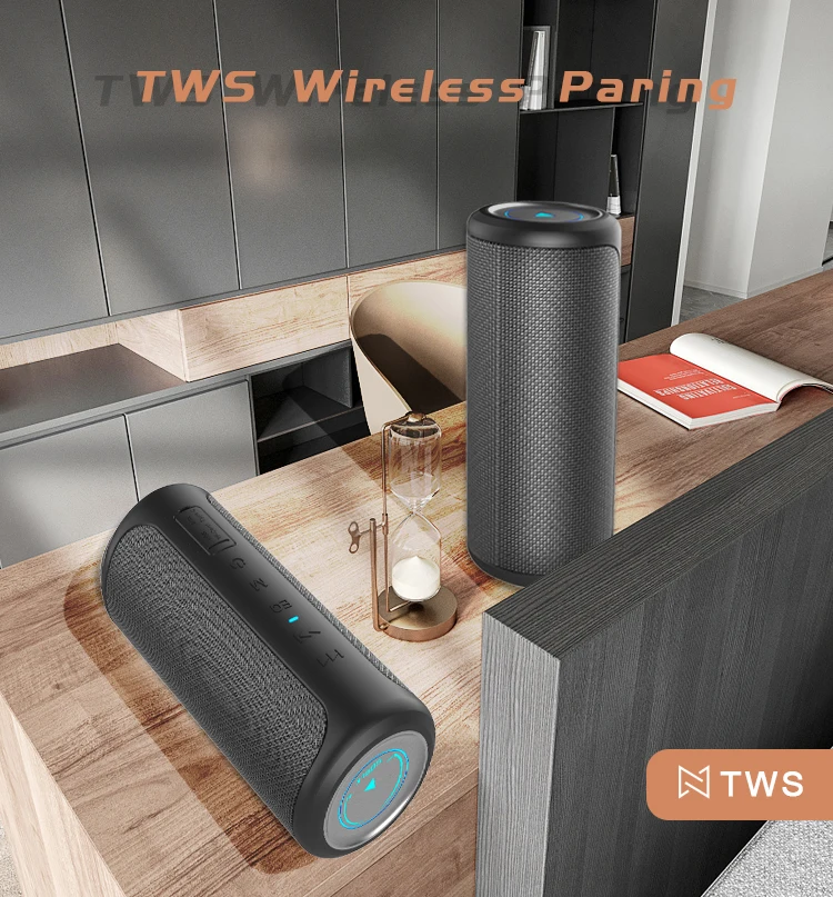 40W TWS Outdoor Waterproof Portable Speakers High Power Bluetooth Speaker  Wireless Sound Column Subwoofer Music Center 3D Stereo