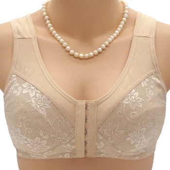 

Wireless cotton Bras for Women lingerie Front Close T-Back Bra Leisure Comfortble Underwear plus size 44 42 40 38 36 34 B CD C3-