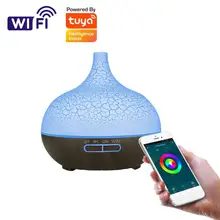400 мл умный Wifi беспроводной деревянный ароматизатор эфирного масла диффузор ароматерапия ультразвуковая увлажнитель воздуха для спальни дома