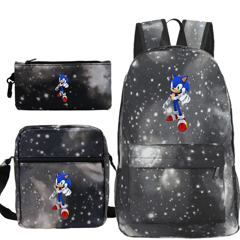 Mochila Sonic The рюкзак с ежом для мужчин аниме хип хоп plecak Sac Dos 3 шт./компл. пенал книжная сумка сумки рюкзак на плечо