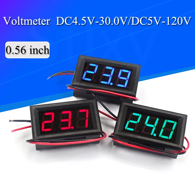 0.56 Mini LED Digital Voltmeter Detector DC 4.5-30V 12V 24V Voltage(BLUE)