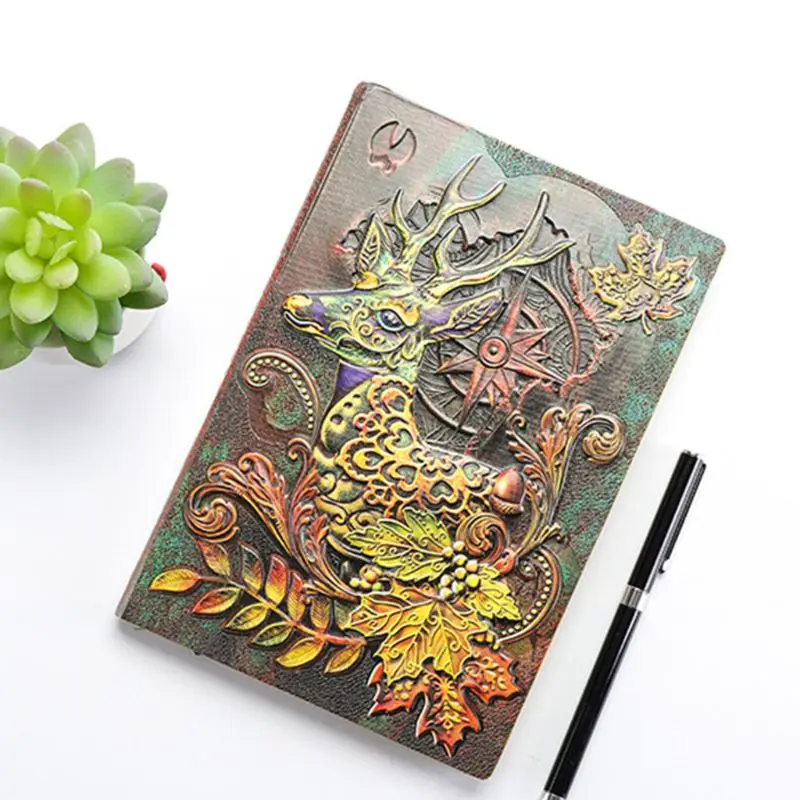 Creative Deer Embossed A5 Leather Notebook Journal Notepad Travel Diary Planner Book School Office Supplies Creative Deer Embossed A5 Leather Notebook Journal Notepad Travel Diary Planner Book School Office Supplies