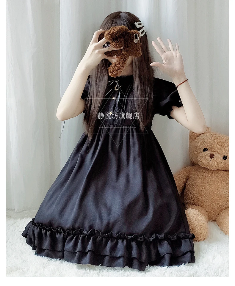 Japanese sweet lolita dress gothic retro palace lace bowknot long/short sleeve victorian dress kawaii girl gothic lolita op cos