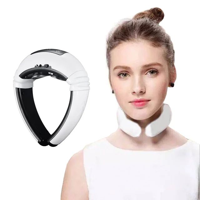 PRO Electric Neck Massager Pulse Back 6 Modes Power Control Far Infrared Heating Pain Relief Tool Health Care Relaxation Machine