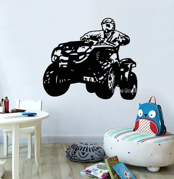

Simple Quad Bike Wall Decal ATV Garage Motorc Speed Decor Vinyl Wall Sticker Kids Play Wallpaper Playroom Cool Mural Decal LL458