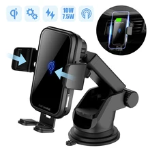 10W QI Wireless Car Charger For Iphone X Samsung S10 Fast Charge Air Vent Dashboard Car Mount Auto Clamping Car Wireless Charger