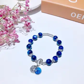 

New Product About 9mm Kyanite Single Loop Bracelet 925 Silver Xingyue Retro Night Sky Pendant