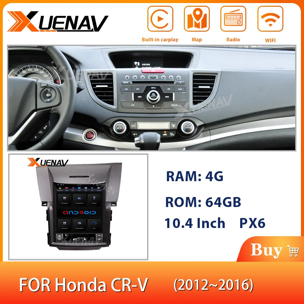 XUENAV 10.4 Inch Car GPS Navigation DVD Player For Honda CR V CRV 2012