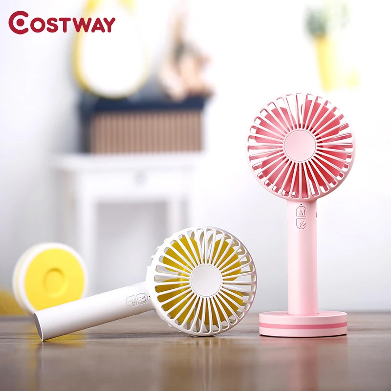 

3 Speeds Portable Hand Fan Usb Rechargeable Handheld Standing Mini Fan Ventilator Ventilation With Cosmetic Mirror wentylator