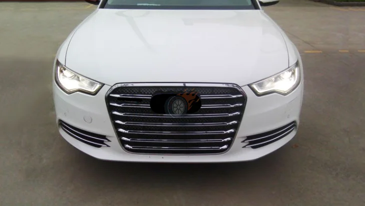 W12 Стиль гриль для A6 C7 2012-18 V6 стиль обновление верхний передний бампер ABS гонки решетки с Европейский держатель пластины