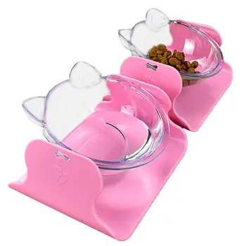 

TPFOCUS Pet Bowl Cute 15 Degree Adjustable Spine Protecting Feeding Bowl Pet Cat plastic PS plastic bowl mouth bowl removable