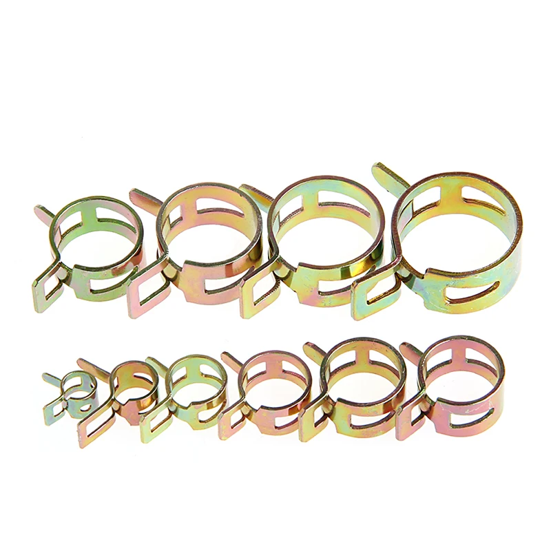 

100Pcs 6-22mm Spring Clip Fuel Line Hose Water Pipe Air Tube Clamps Fastener New1##