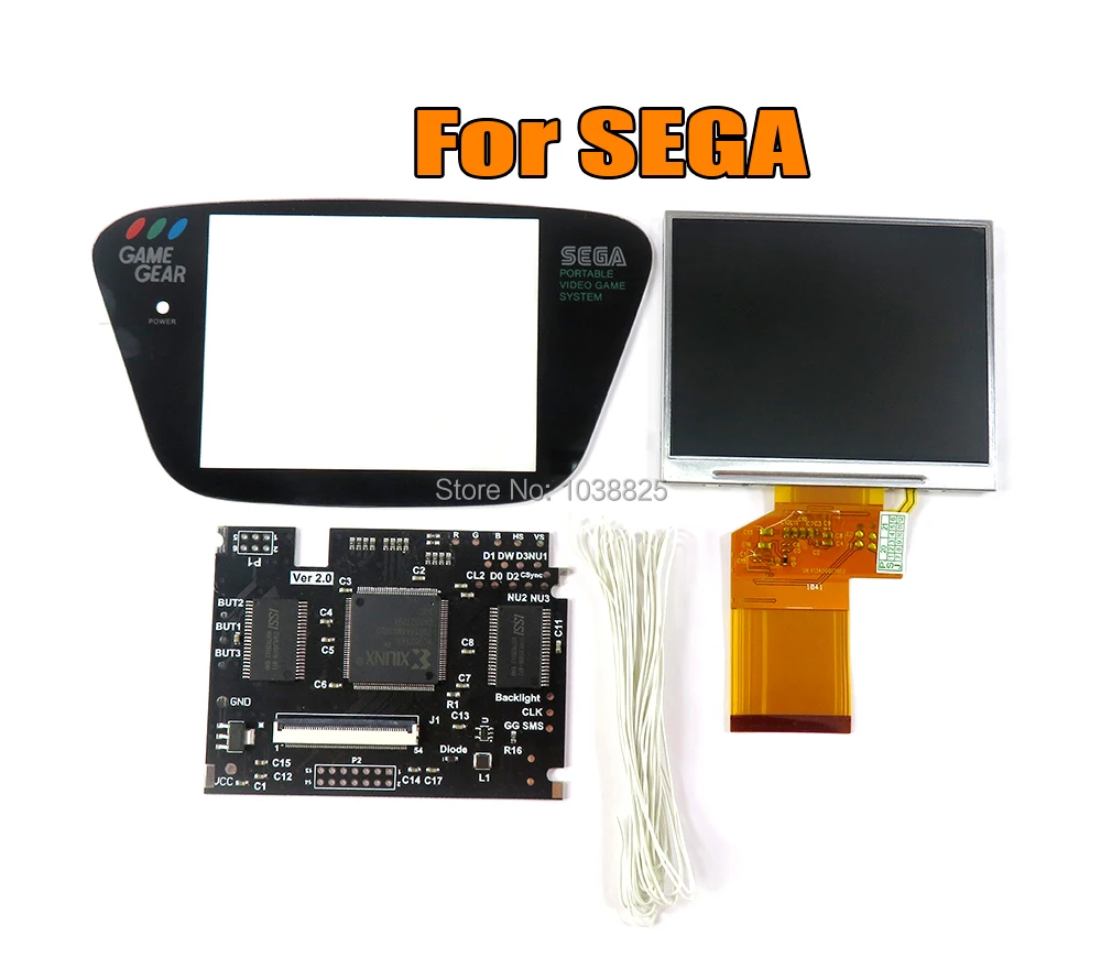 Выделите Полный ЖК экран V2 для SEGA Game Gear GG Регулируемая яркость поддержка VGA выход мод HighLit комплекты