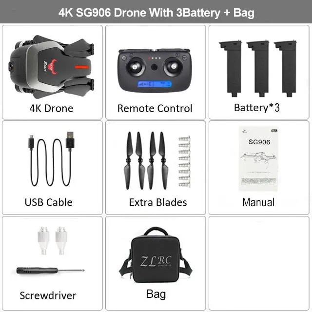 4K 3B Bag B HGIYI SG906 gps Дрон с 4K HD камерой Квадрокоптер 5G wifi FPV Бесщеточный двигатель RC Дрон складной вертолет Selife дроны VS E58 - Цвет: 4K 3B Bag B