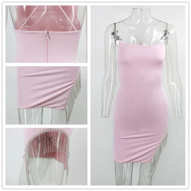 Pink NATTEMAID, сексуальный комплект из двух предметов с кисточками и цепочкой, Белый Топ и длинная юбка, летний женский комплект, Женский комплект 2 шт. с высоким разрезом, наряд - Цвет: Pink