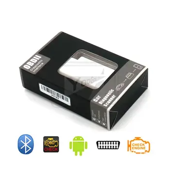 

Bluetooth 2.0 OBD2 Car Diagnostic Tool Mini ELM327 V1.5(25K80)White For Android/ Symbian/Windows OBDII Protocol