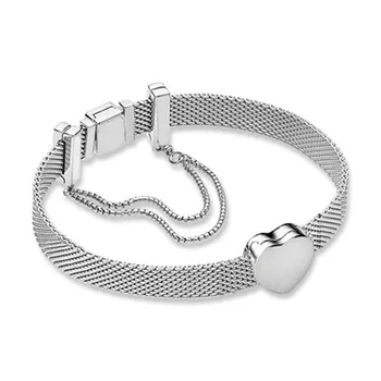 

NEW 100% 925 Sterling Silver Reflexions Bracelet Set Fashion Heart Elegant Fit European DIY Original Charm Bead Jewelry Gift