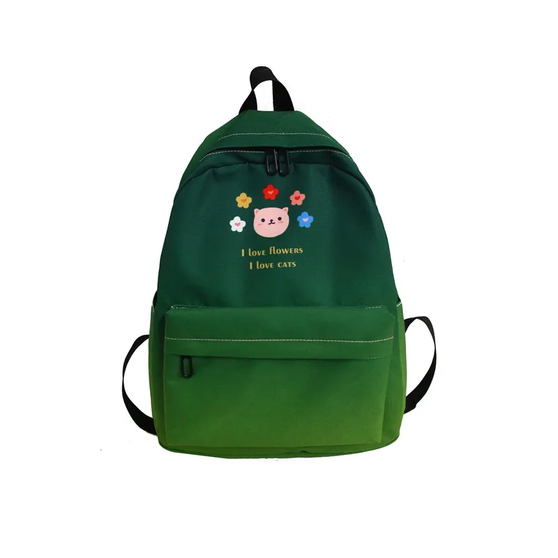 Menghuo/Новые красочные женские рюкзаки, градиентные школьные сумки для девочек-подростков, дорожная школьная сумка на плечо, рюкзак-мешок для книг - Цвет: Dark green