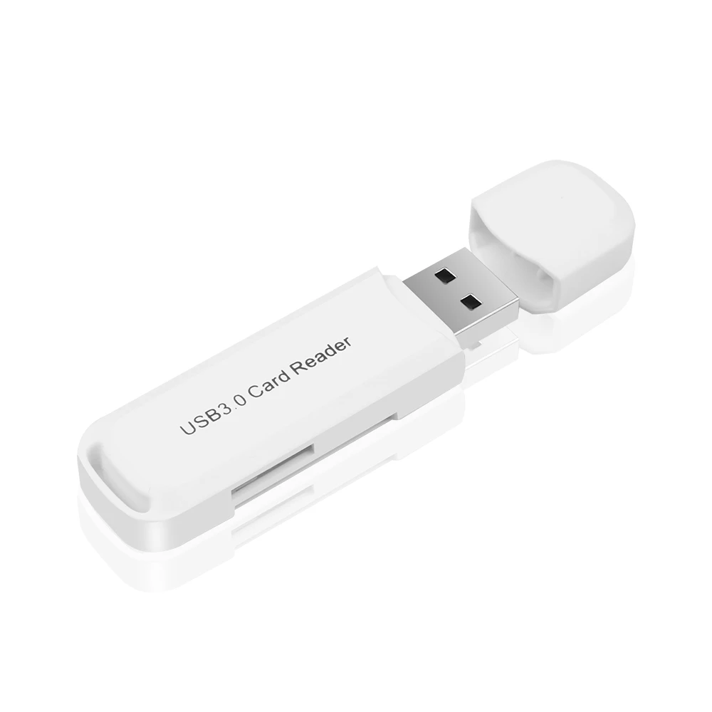 2 в 1 usb-адаптер 3,0 высокая скорость для Micro SD TF карт памяти считыватель портативный для компьютера ноутбука - Цвет: Белый