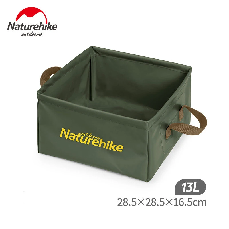 13L Army Green Naturehike 13L Складная квадратная раковина ведро для хранения воды дорожная Портативная Сумка На Открытом Воздухе прочная Кемпинг Пешие Прогулки NH19SJ007 - Цвет: 13L Army Green