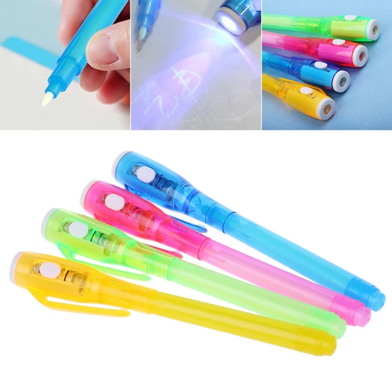

1PC Check Money UV Light 2 In 1 Invisible Ink Pen Creative Spy Ballpoint Magic Pen Secret Message School Office Writing Tools