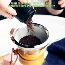 Термостойкие Классические Стеклянные кофейники для кофе, Кофеварка, Кофеварка из нержавеющей стали, фильтр для кофе, капельный горшок, 400 мл