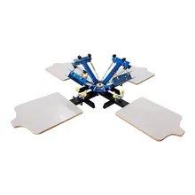 

4 Color 4 Station Silk Screen Printing Press Equipment Machine T shirt Printer