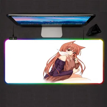 

Mairuige Animation Mouse Pad 90x40cm Cute Fox Sister RGB Computer Office Player Accessories LED Backlight Gaming Mousepad Desks