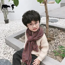 Осенний хлопковый Детский шарф в клетку на осень и зиму, детский шарф, шарф-бесконечность