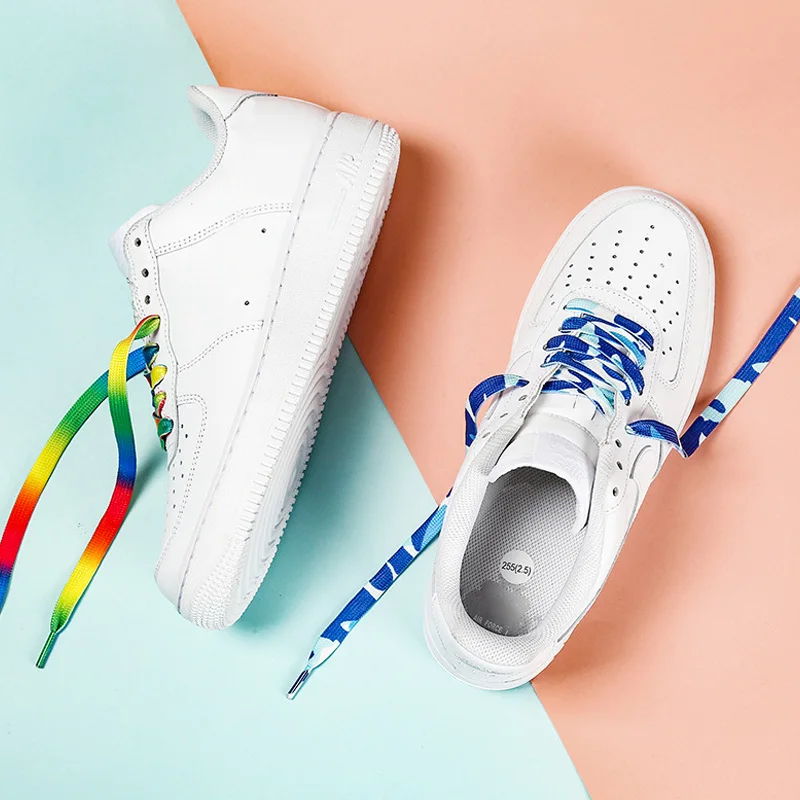 Af1 Lacci Piatti Sneakers Lacci Scarpe Di Tela Scarpe Da Basket Lacci Nero Bianco Colore Scarpe Af1 Accessori