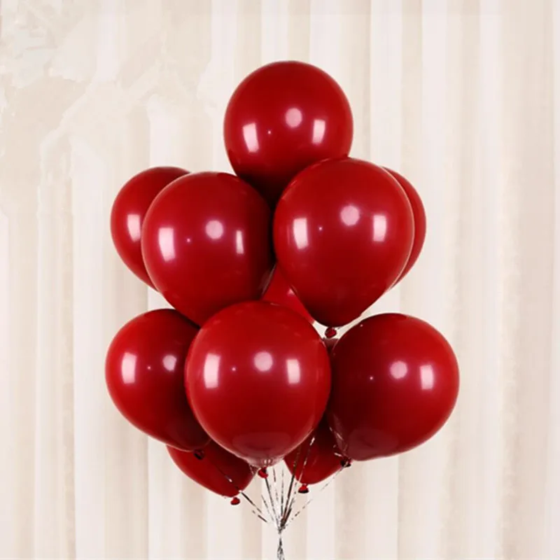 ruby red 10 шт Рубиновый Красный шары конфетти воздушные шары сапфир металлик золотые шары хром шары из латекса цвета металлик на свадьбу, на день рождения - Цвет: ruby red