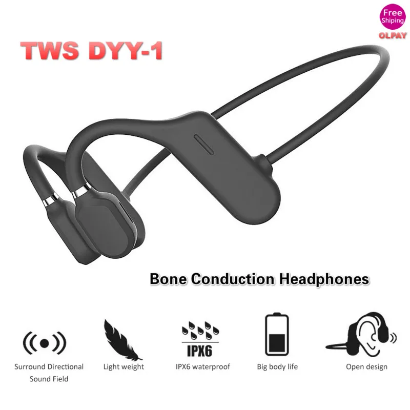 DYY 1 Bone Conduction Headphones Bluetooth Wireless IPX6 Waterproof Sports Running Headset Sport Earbud for Xiaomi Huawei Iphone
