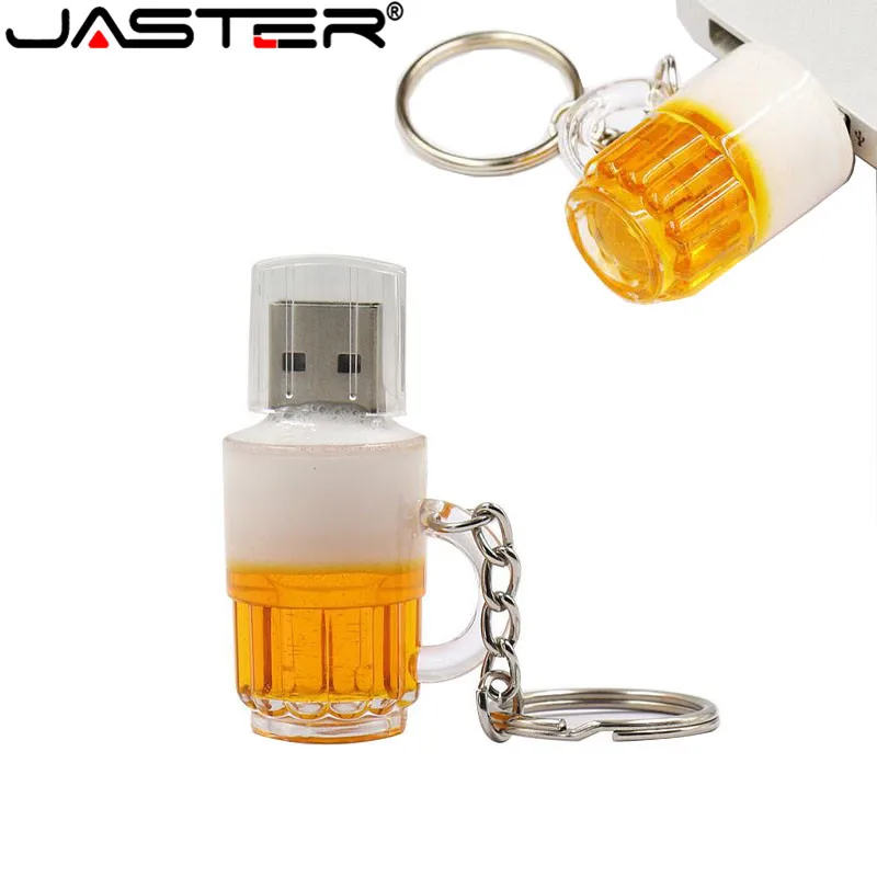 

JASTER Beer Keyshain USB Flash Drive 32GB 16GB 8GB 4GB USB 2.0 Flash Memory Card U Stick