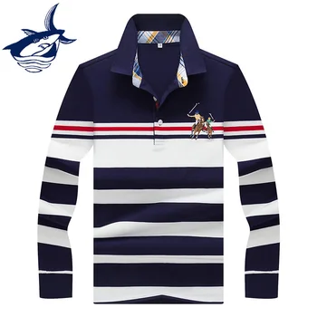 

2020 Spring Summer Polo Shirt Men Long Sleeve/Short Sleeve 95% Cotton Striped Tops Tees Brand Tace & Shark Polo Shirts 3D