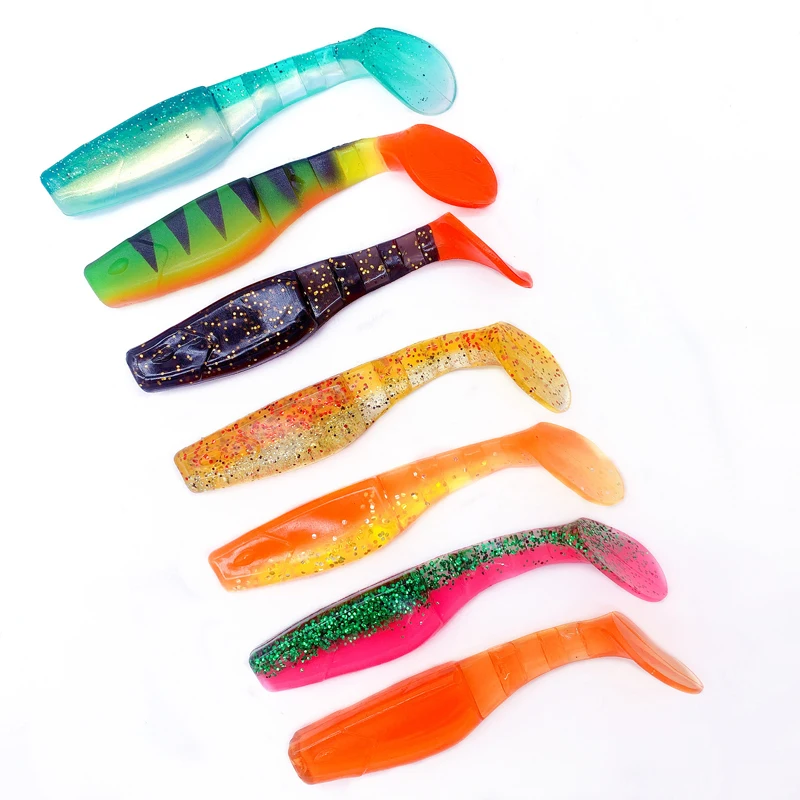 

Wokotip fishing lure soft lure bait 10cm/10g 4pcs/set for fishing bass shad leurre T tail fishing tackle equipment