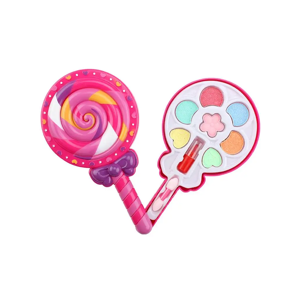 

Lollipop Shaped Pretend Play Cosmetics Kit Toys Girls Makeup Tools Set Simulation Lipstick And Eye Shadow For Kids