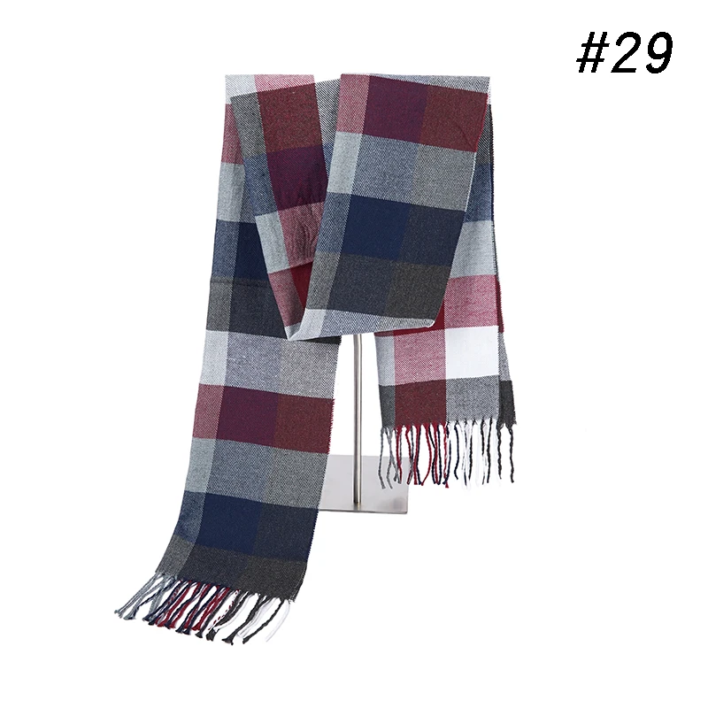 Winter Scarf Men's Warm Foulard Solid Scarves Fashion Casual Scarf Warm Cashmere Men Scarf