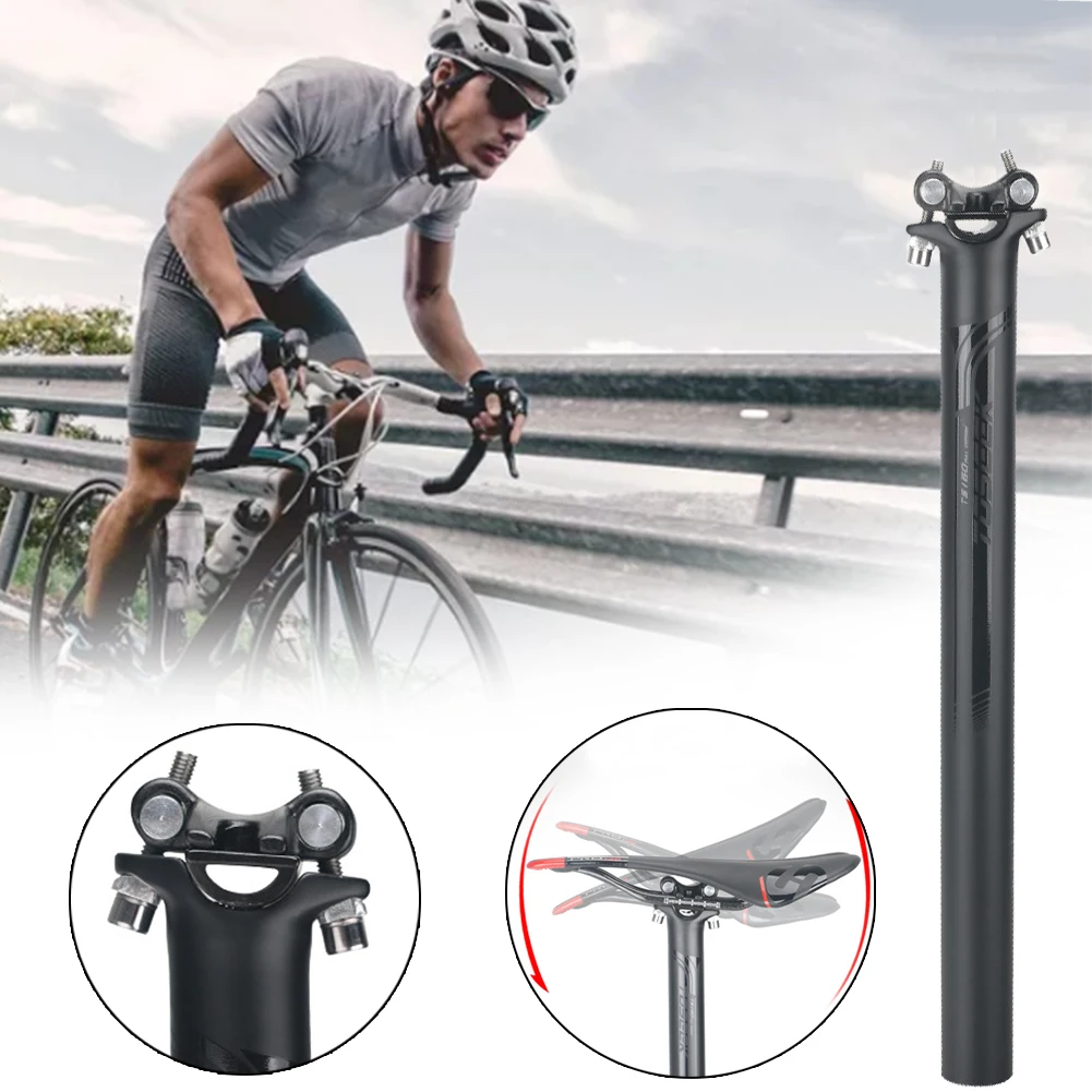 

Carbon Fiber Bicycle Seatpost 27.2/30.8/31.6mm 350/400mm Long Fixed Gear Mtb Mountain Road Bike Adjustable Seatpost Tube Saddle
