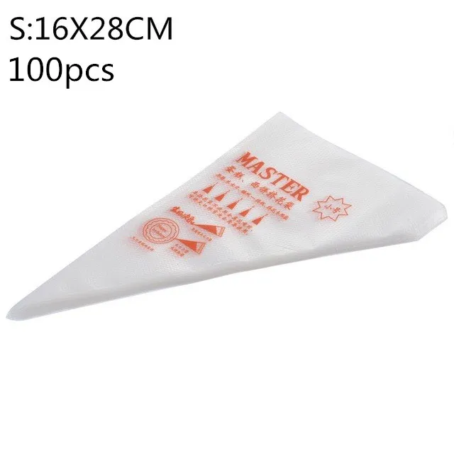 100pcs S 1 шт/5 шт/100 шт разного размера одноразовый мешок для теста инструмент для выдавливания торта и набор инструментов для выпечки торта - Цвет: 100pcs S