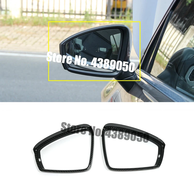 

ABS Carbon fibre For VW Tiguan mk2 2016 2017-2019 Accessories Rearview mirror rain eyebrow Sunny visor Cover Auto products 2pcs