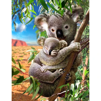 

100% Full 5D Diy Daimond Painting "Koala" 3D Diamond Painting Round Rhinestones Diamant Painting Embroidery Animals Decoration