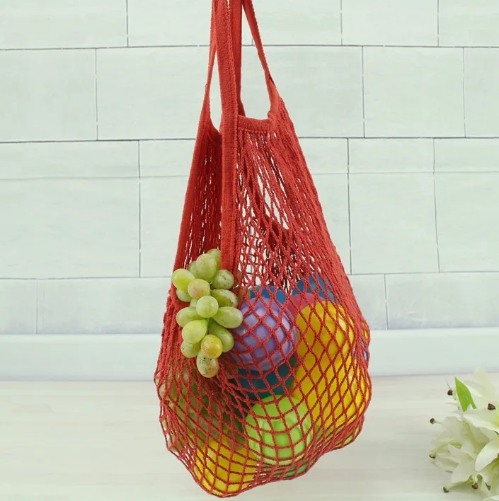 

FangNymph Fashion Reusable Shopping Bag Outdoor Fruit Net Handbag Large Capacity Solid Color Portable Storage Net Bag New 2020