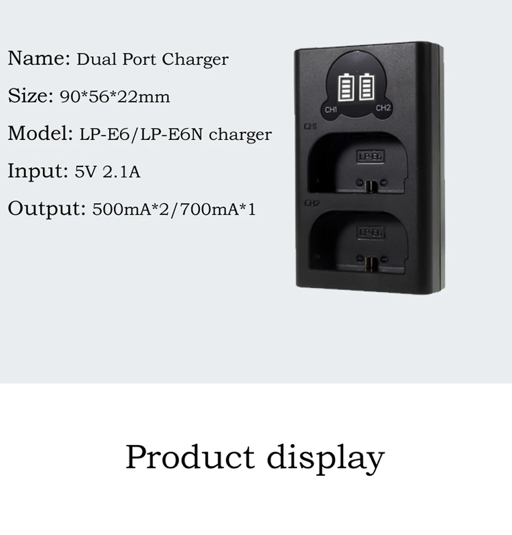 2 шт. LP-E6N LP-E6 LP E6 Аккумулятор+ lcd USB двойное зарядное устройство для Canon EOS R 6D II 7D II 5D Mark II III IV 60D 60Da 70D 80D 5DS 5DSR