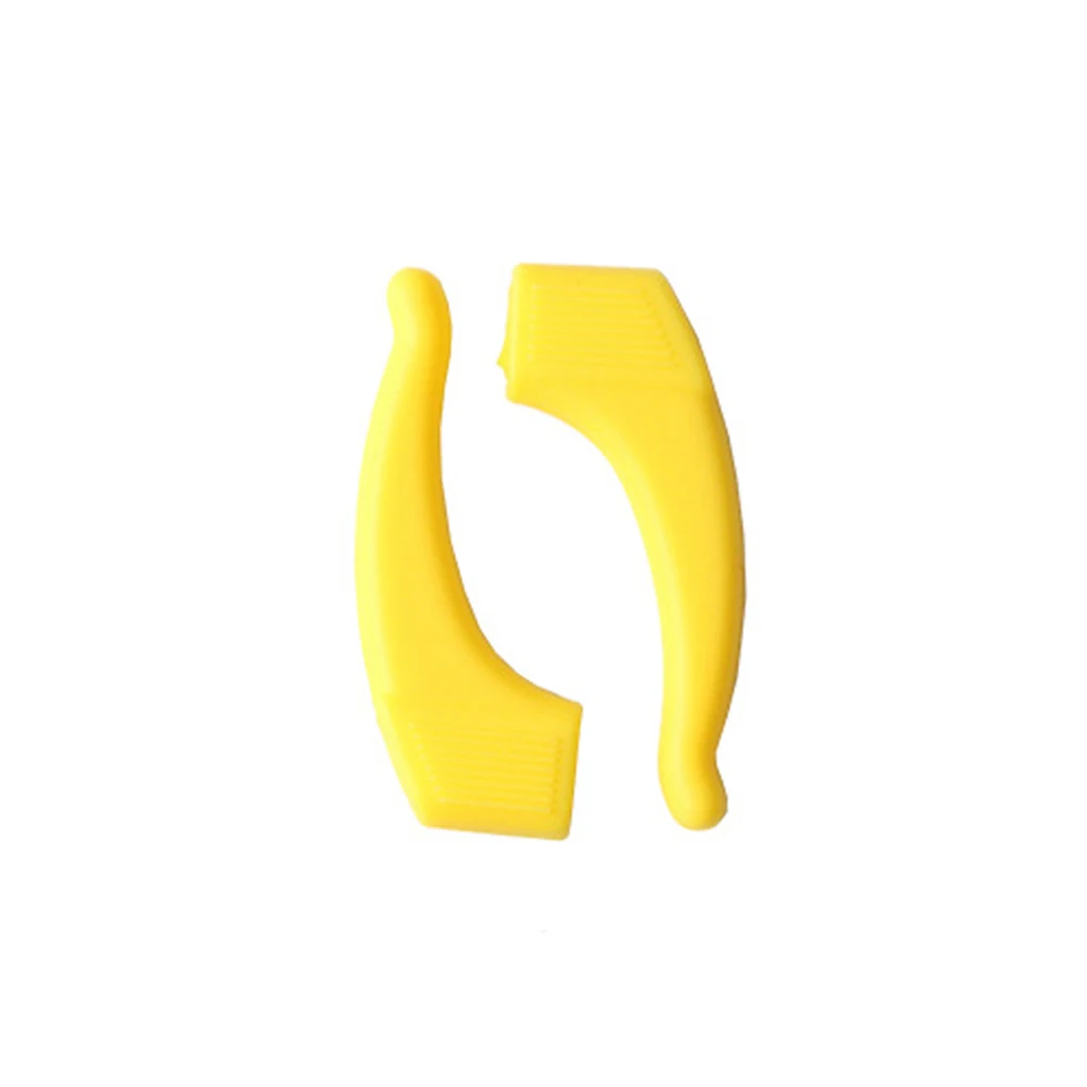 1 пара Противоскользящих силиконовых ушных крючков для детей и взрослых, круглые ручки, аксессуары для очков, держатель для очков, мягкий многоцветный наконечник для дужек - Цвет: Цвет: желтый