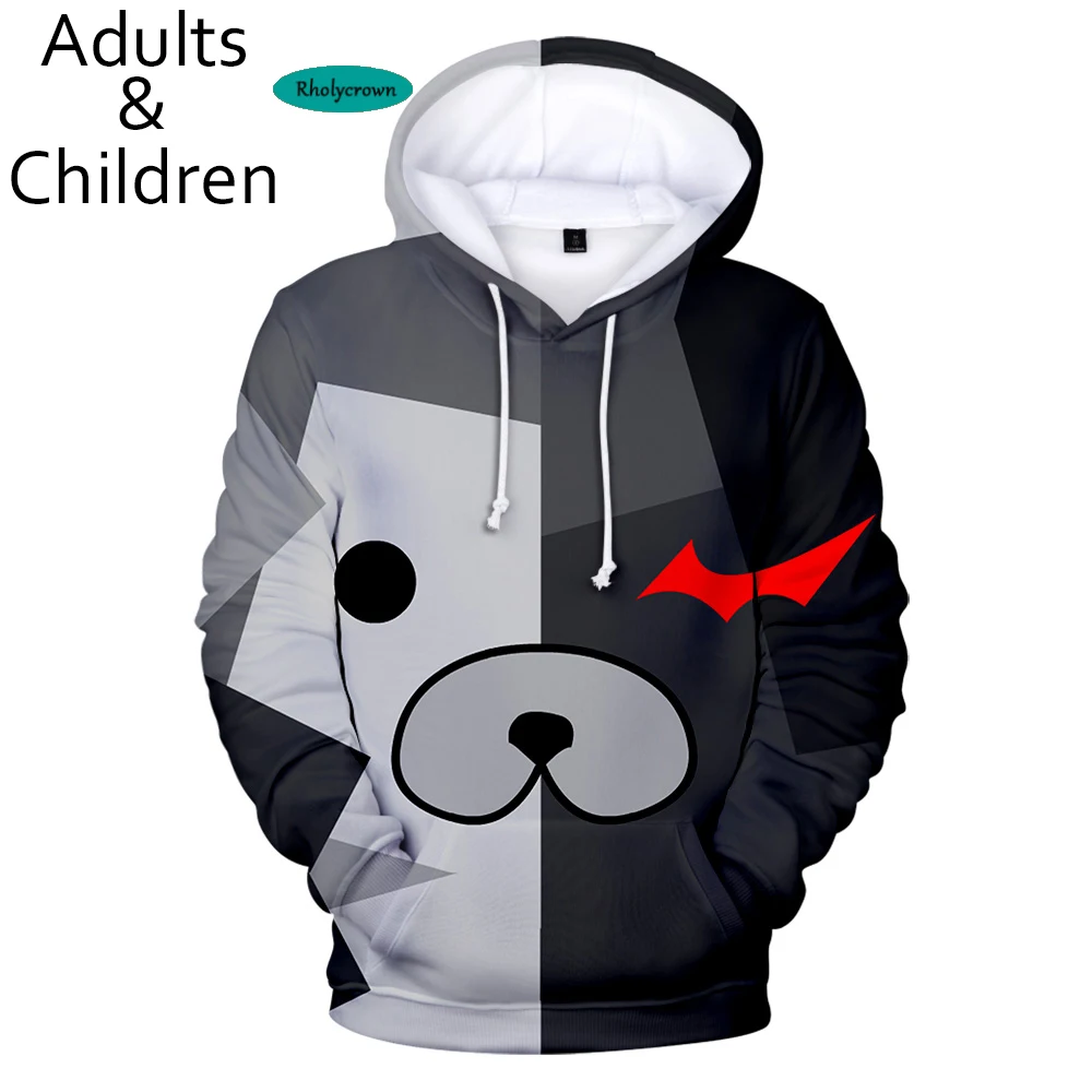 Толстовки 3D monokuma для мужчин и женщин модные пуловеры мальчиков девочек