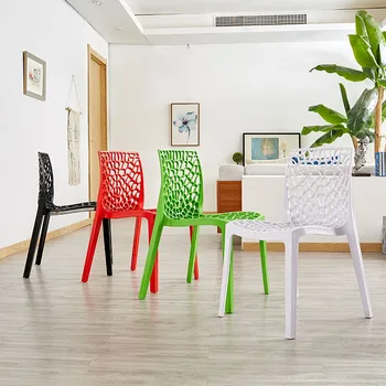 

Nordic INS Plastic Restaurant Dining Chair Restaurant Office Meeting Plastic Chair Home Bedroom Learning Hollow Plastic Chair